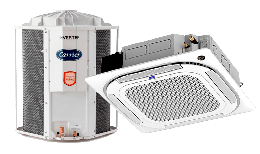 Ar-Condicionado Inverter Carrier Cassete 4 Vias R-32 60.000 Btus Frio 220V