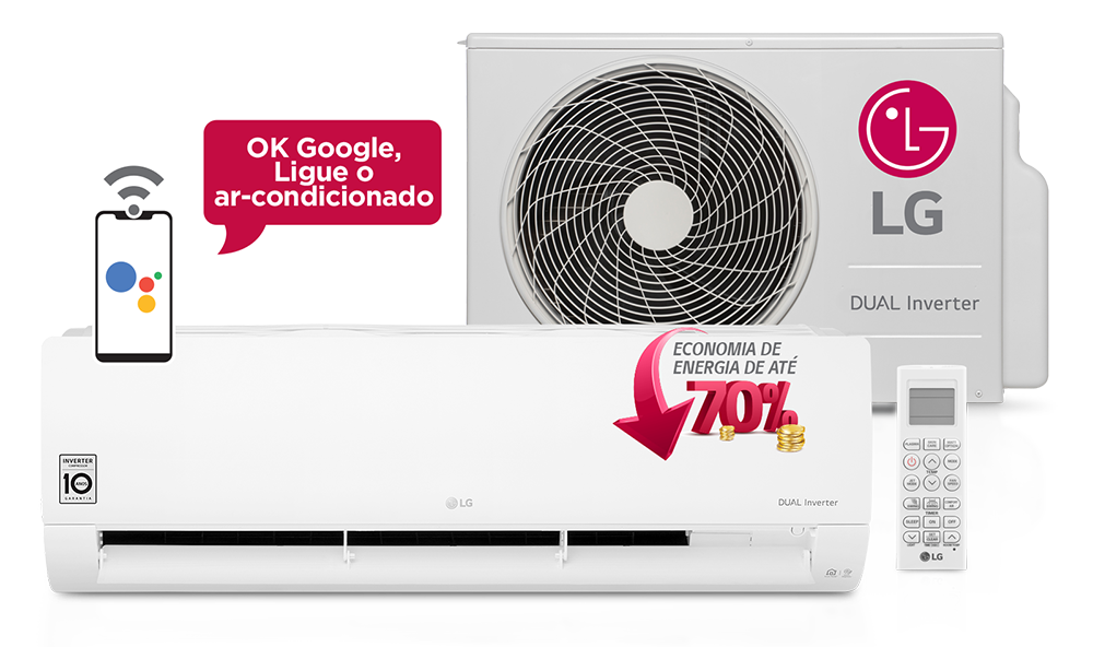 Ar-Condicionado Split LG Dual Inverter Voice 18.000 BTUs Quente/Frio 220V
